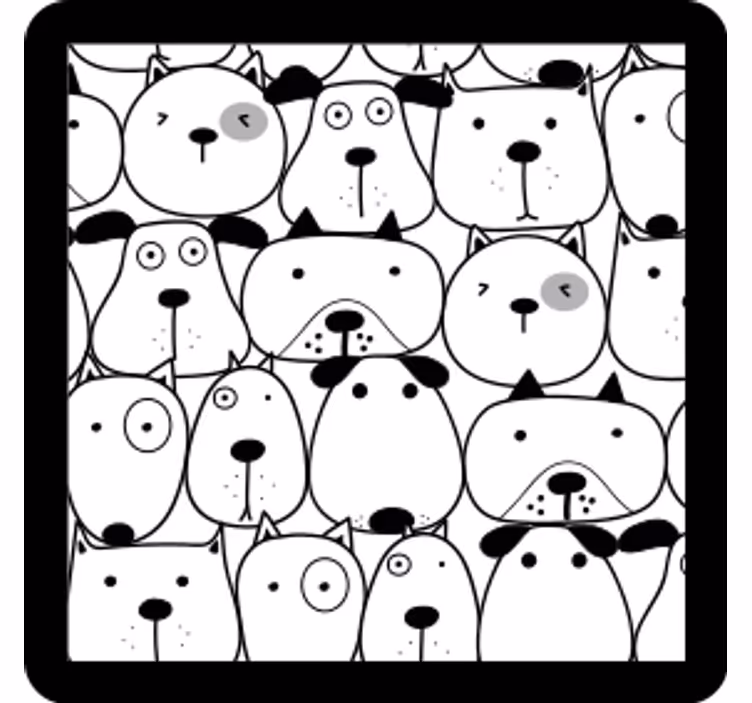 Sous verre bière têtes de chiens fantaisistes - TenStickers