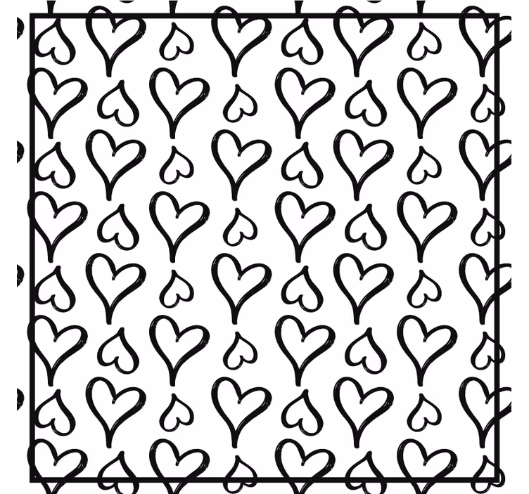 Sous verre moderne motif à coeurs - TenStickers