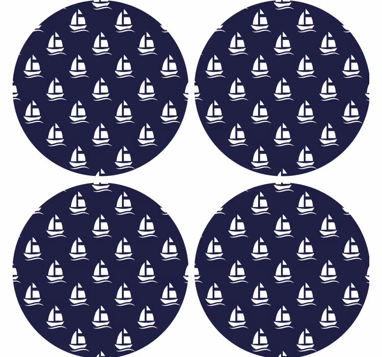 Sous verre bière motif voilier nautique - TenStickers