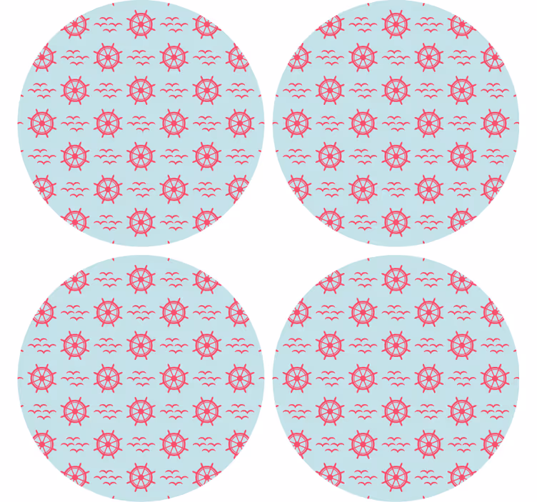Sous verre bière motif de roue nautique - TenStickers