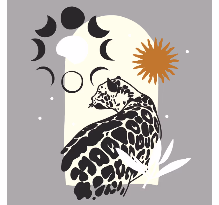 Sous verre bière silhouette de léopard élégante - TenStickers