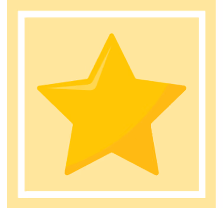 Sous verre moderne étoile jaune audacieuse - TenStickers