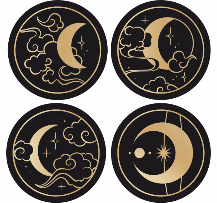 Sous verre bière motifs lunaires célestes - TenStickers