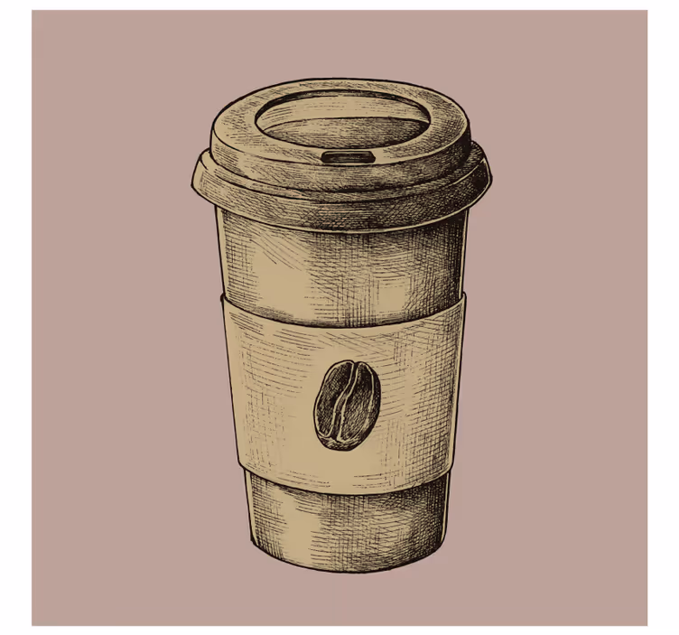 Sous verre vintage tasse à café illustrée - TenStickers