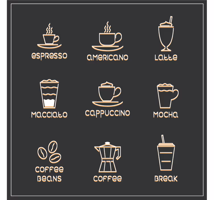 Sous verre citation tableau des cafés et boissons - TenStickers