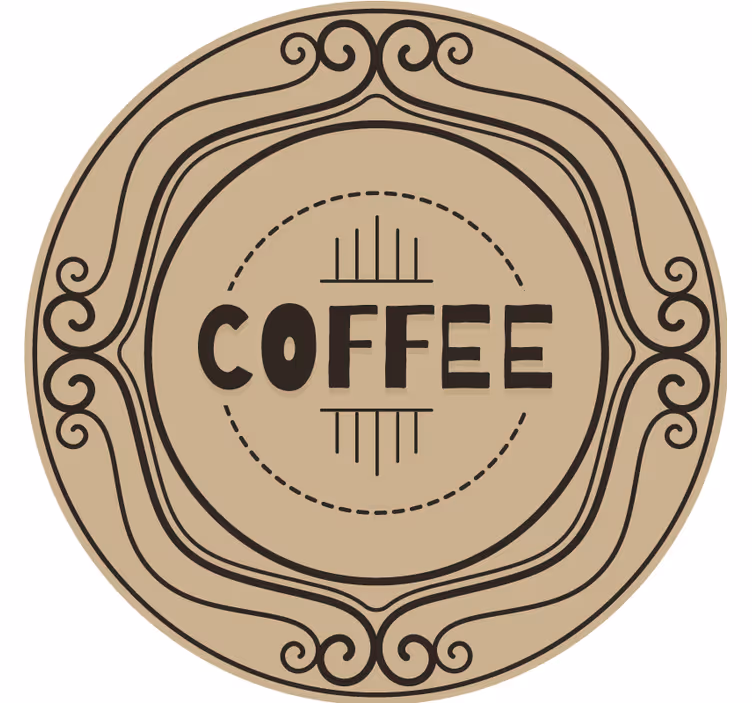 Sous verre personnalisable emblème circulaire café élégant - TenStickers