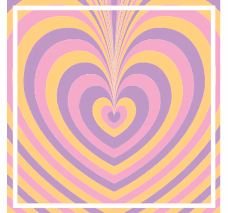 Sous verre vintage motifs de cœurs concentriques - TenStickers