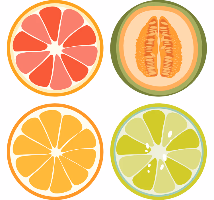 Sous verre bière tranches de fruits - TenStickers