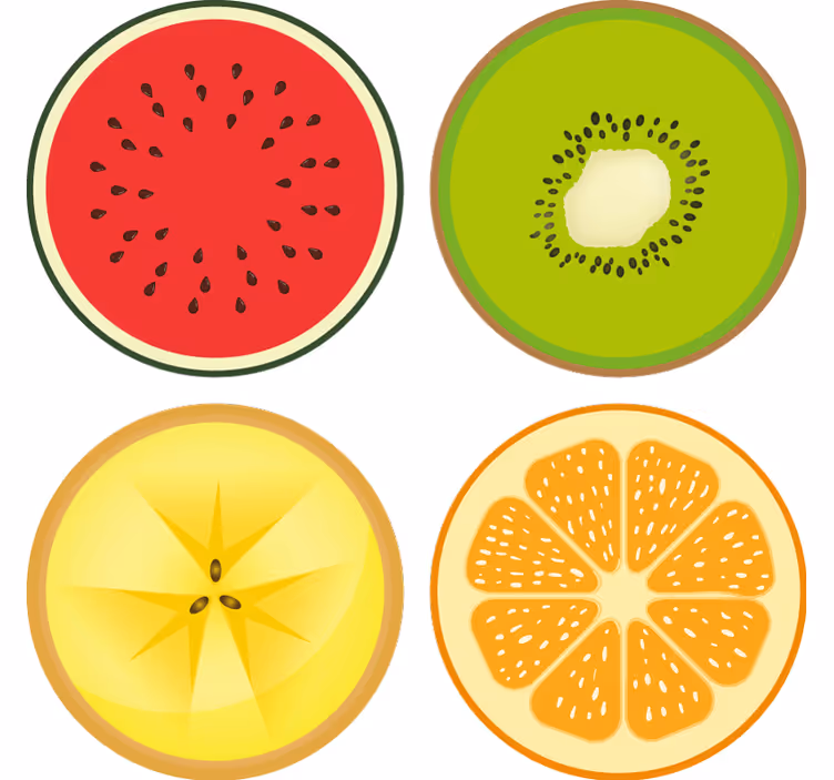 Sous verre moderne ensemble de sous-verres fruits - TenStickers