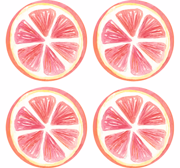 Sous verre bière tranches de citron rose contourées - TenStickers