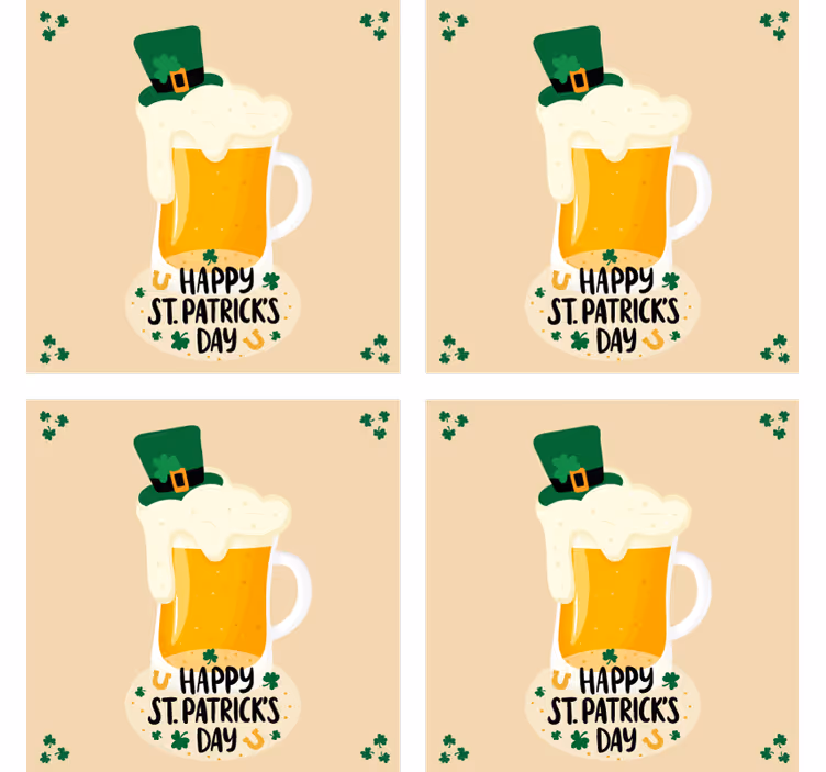 Sous verre bière tasse festive - TenStickers