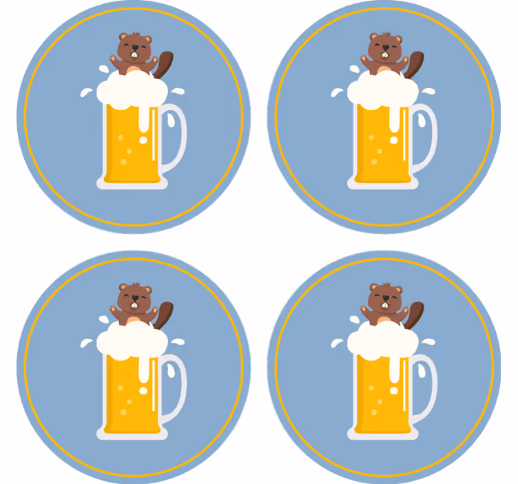 Sous verre bière castor joyeux - TenStickers