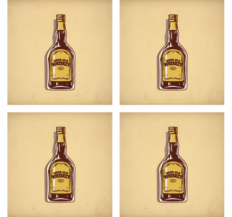 Sous verre bière bouteille de bon vieux whisky - TenStickers