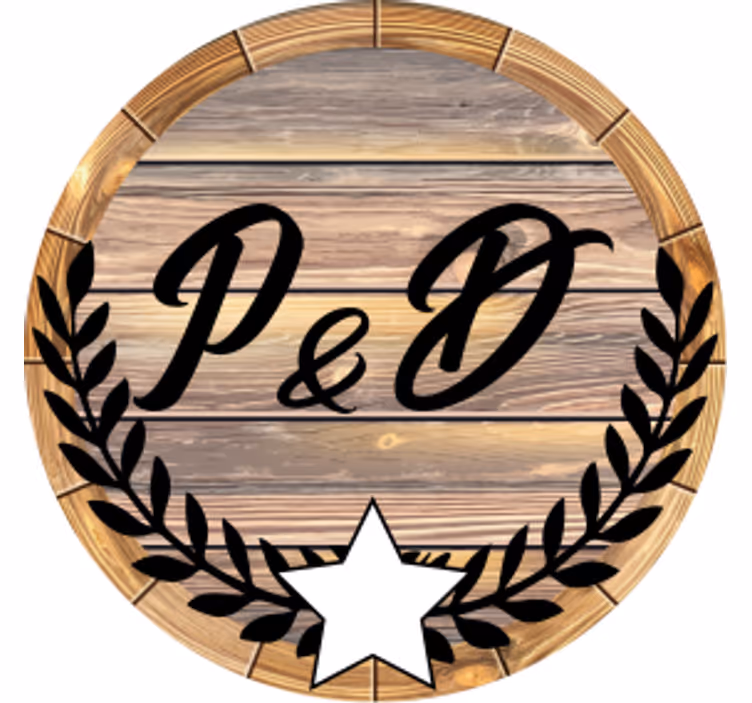 Sous verre personnalisable initiales en fût bois - TenStickers