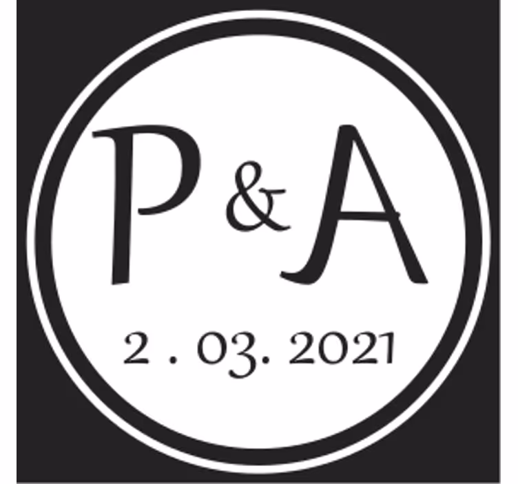 Sous verre personnalisable initiales monogramme - TenStickers