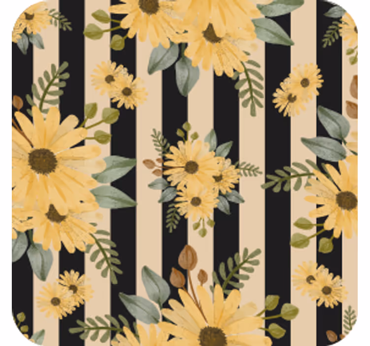 Sous verre motif rayé floral - TenStickers