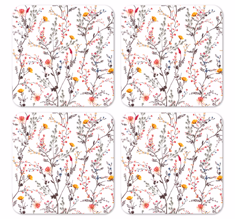 Sous verre moderne motif botanique avec oiseaux - TenStickers