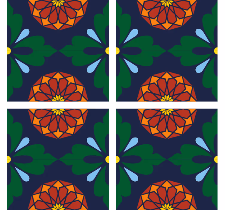 Sous verre carreaux imprimé botanique vibrant - TenStickers