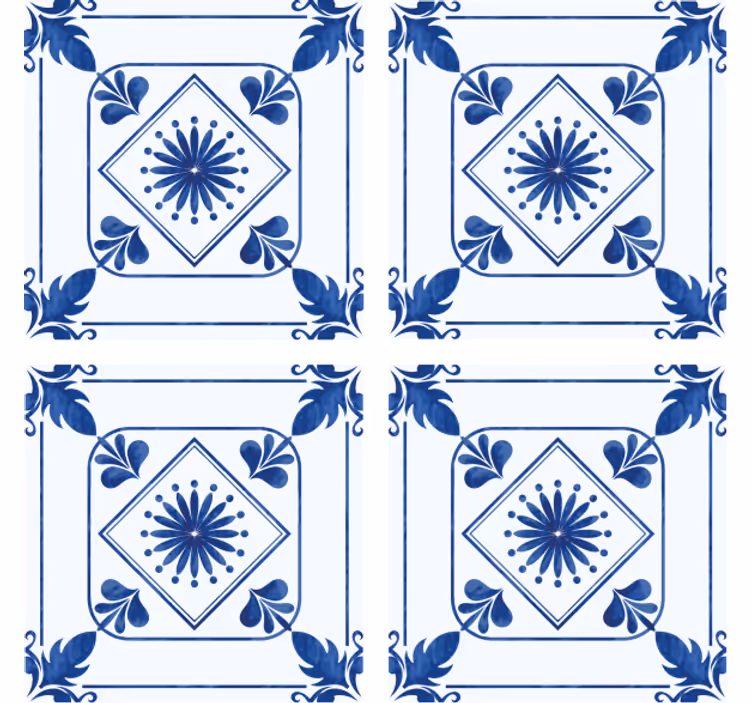 Sous verre carreaux arrangement floral élaboré - TenStickers
