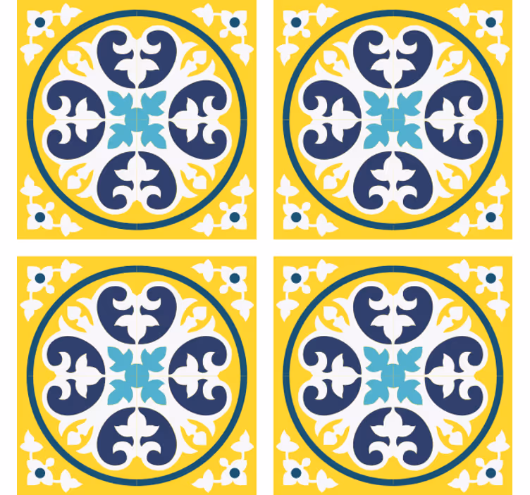Sous verre carreaux motif floral céramique - TenStickers
