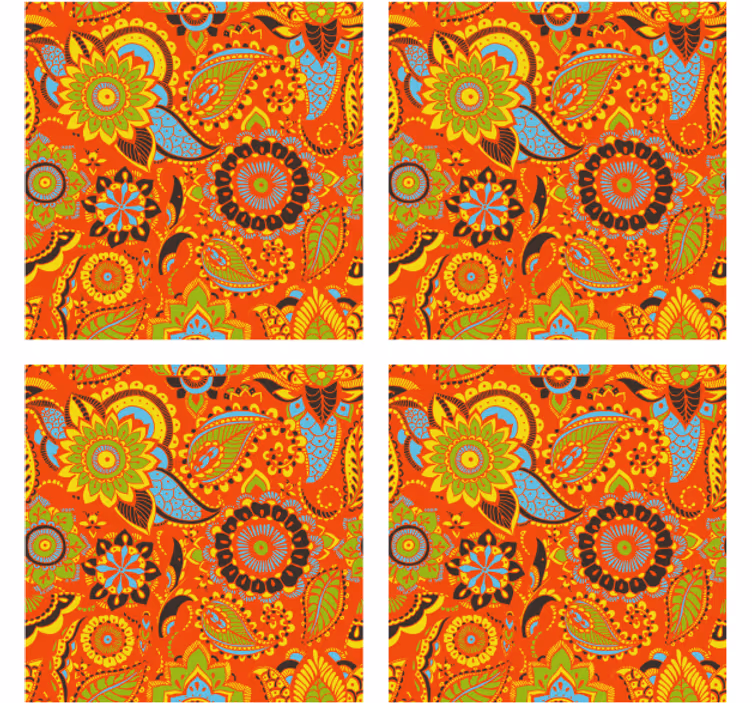 Sous verre bière motif botanique vibrant - TenStickers