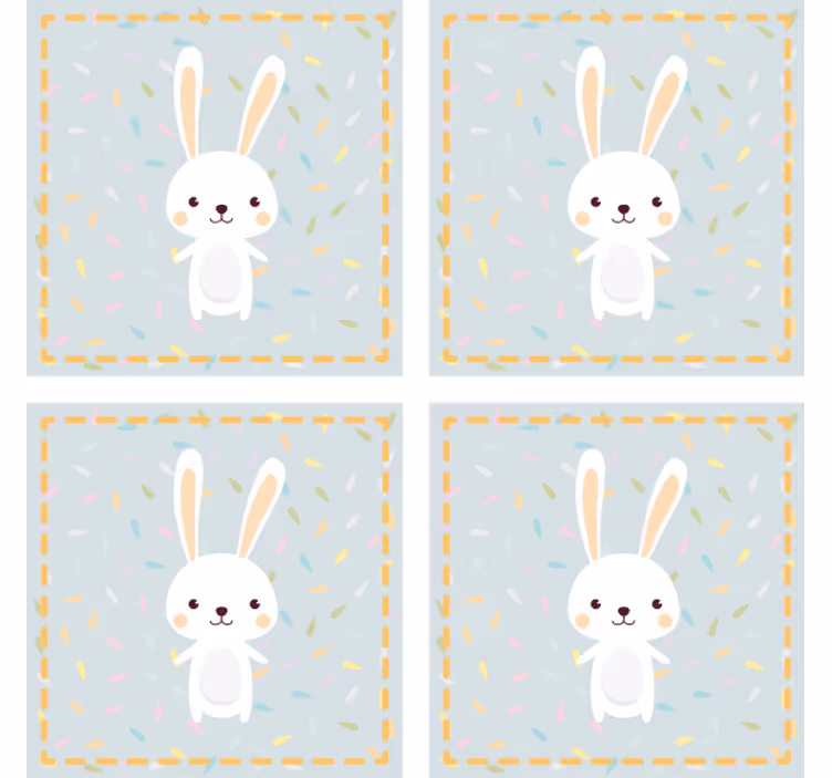 Sous verre bière personnage de lapin mignon - TenStickers