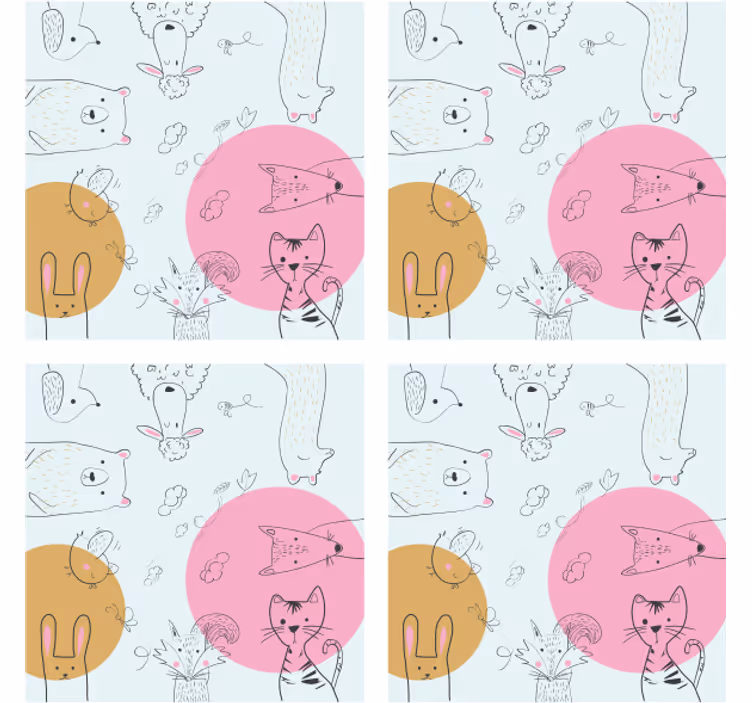 Sous verre bière illustrations d'animaux fantaisistes - TenStickers