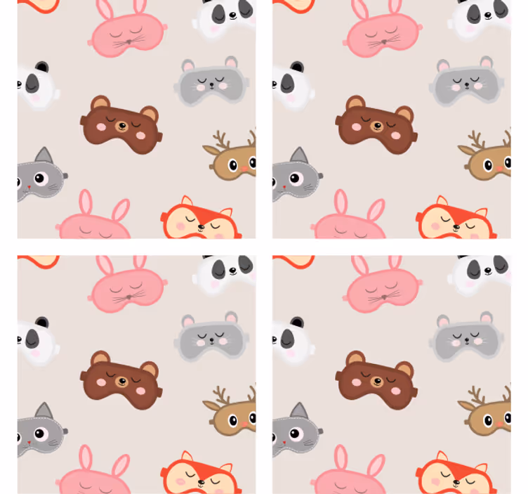 Sous verre bière collection visages d'animaux adorables - TenStickers