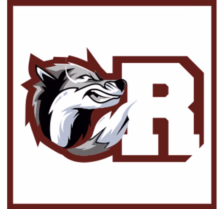Sous verre personnalisable monogramme de loup - TenStickers