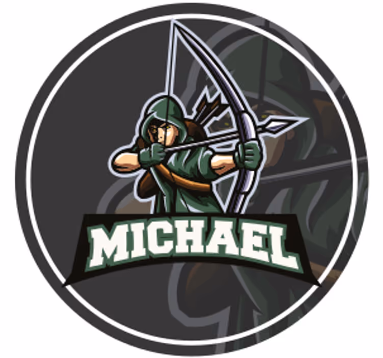 Sous verre personnalisable archer avec nom - TenStickers