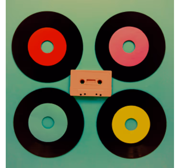 Sous verre bière ensemble de disques vinyles rétro - TenStickers