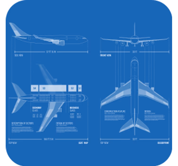 Sous verre bière design de plan d'avion - TenStickers