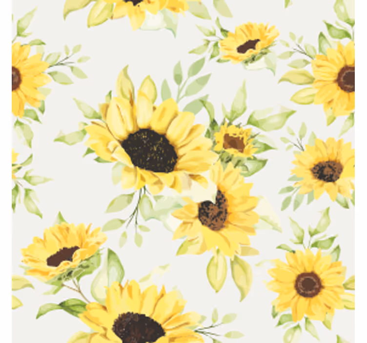 Sous verre bière motif floral tournesol - TenStickers
