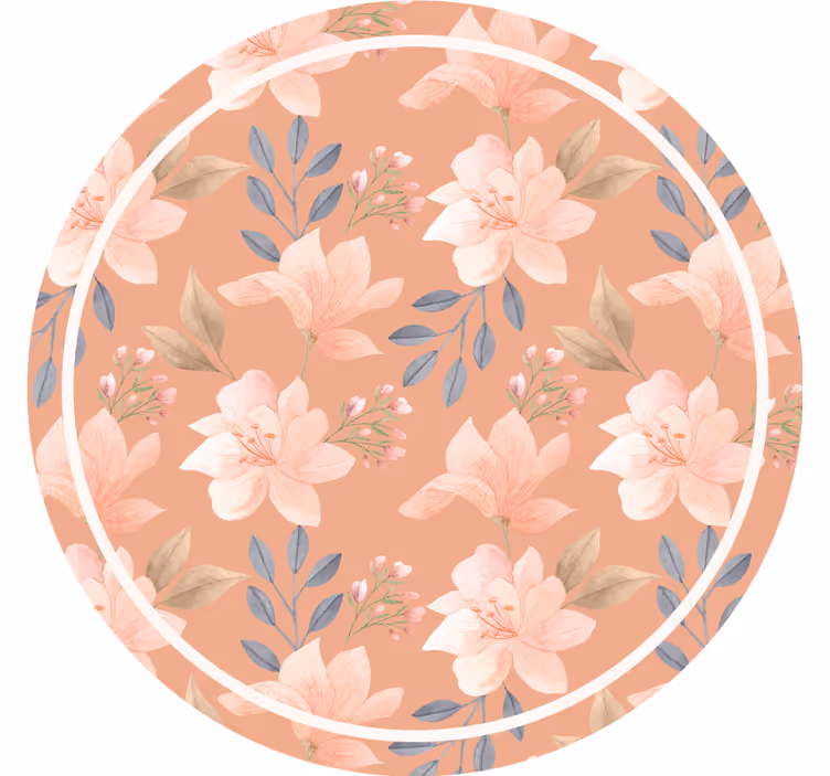 Sous verre moderne motif floral avec feuilles - TenStickers