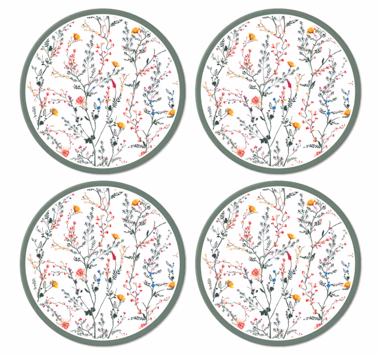 Dessous de verre fines fleurs minimalistes - TenStickers