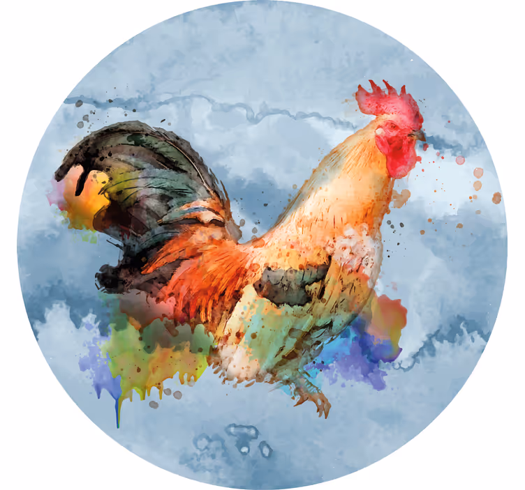 Sous verre bière illustration de coq vibrant - TenStickers