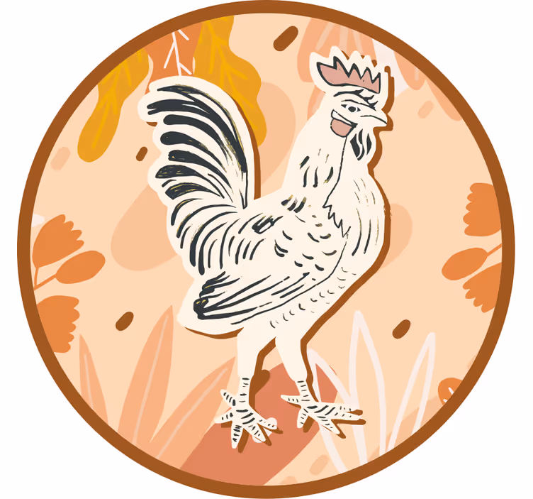 Sous verre bière illustration coq stylisé - TenStickers