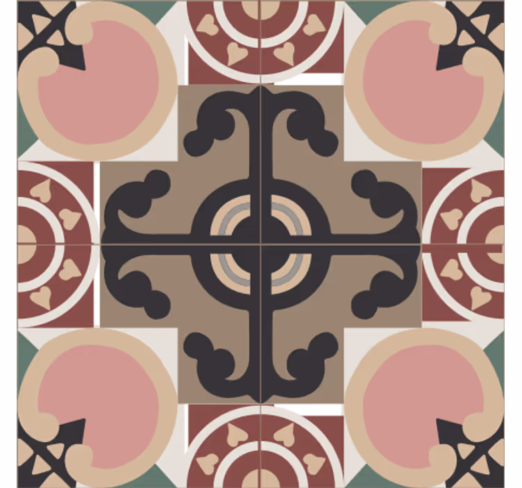 Sous verre carreaux motifs géométriques complexes - TenStickers