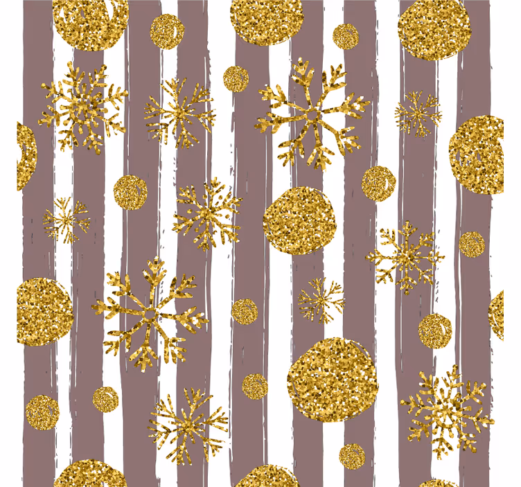 Dessous de verre noel Boules d'or et flocons de neige - TenStickers