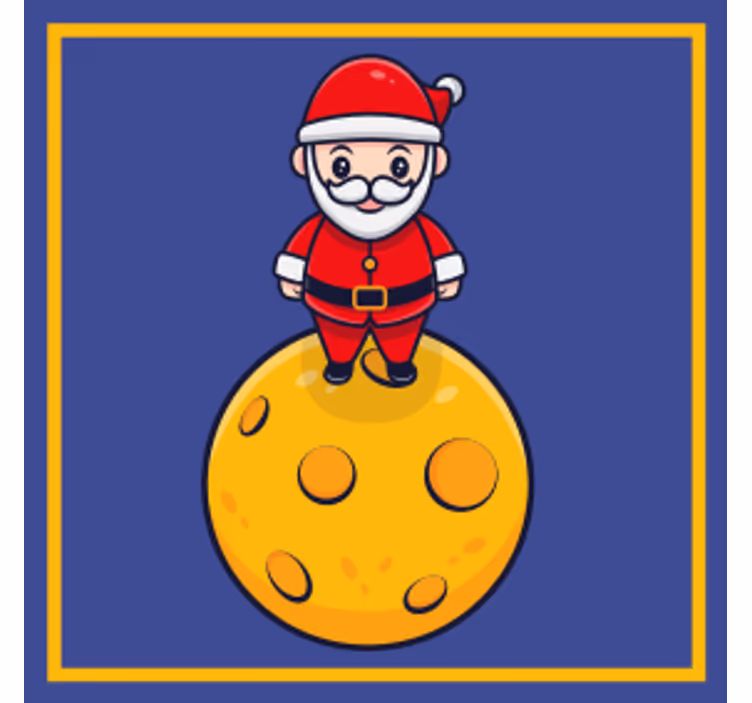 Sous verre noël père noël sur sphère de fromage - TenStickers