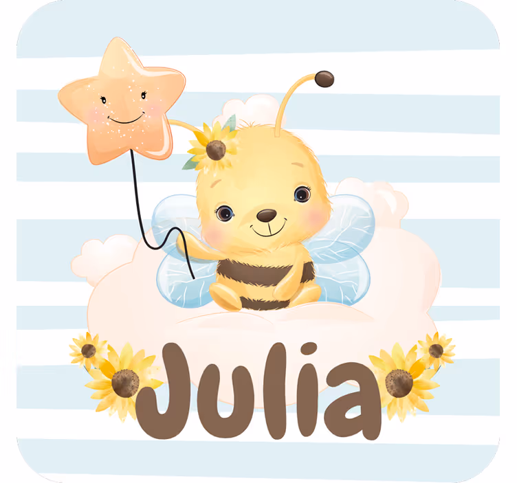 Sous verre personnalisable abeille mignonne avec étoile - TenStickers