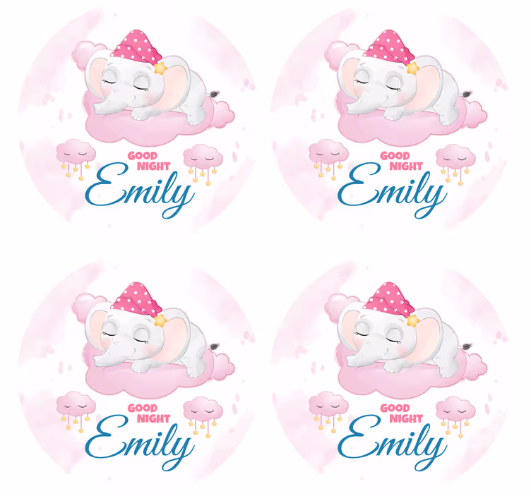 Sous verre personnalisable Élément éléphant endormi - TenStickers