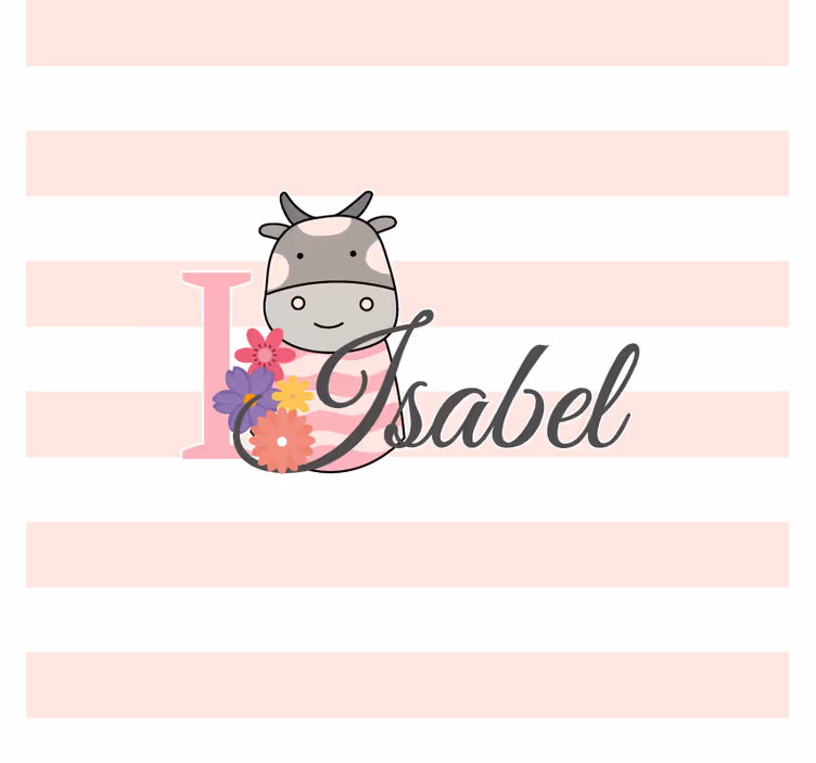 Sous verre personnalisable design floral vache - TenStickers