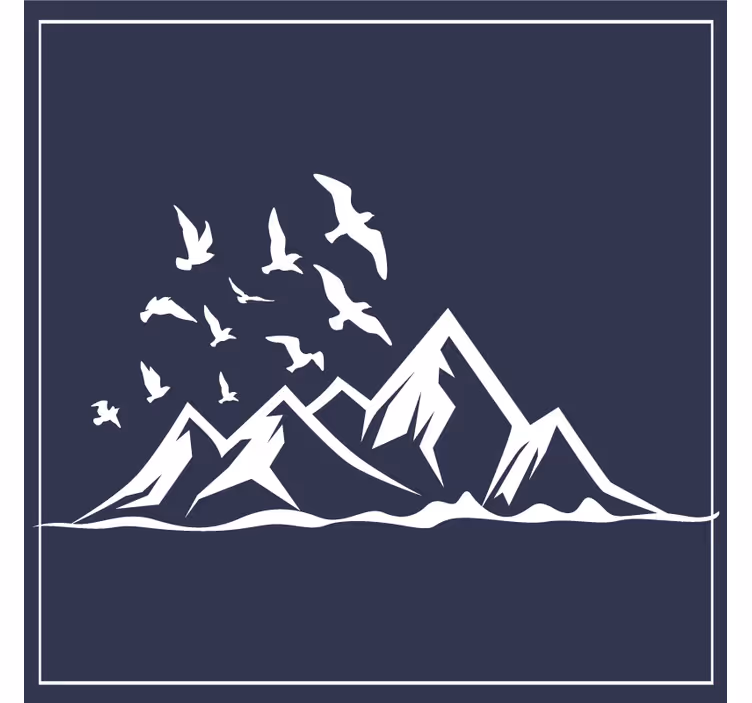 Sous verre silhouette de paysage de montagne - TenStickers