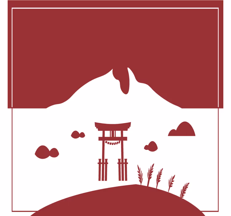 Sous verre bière portail torii de montagne - TenStickers