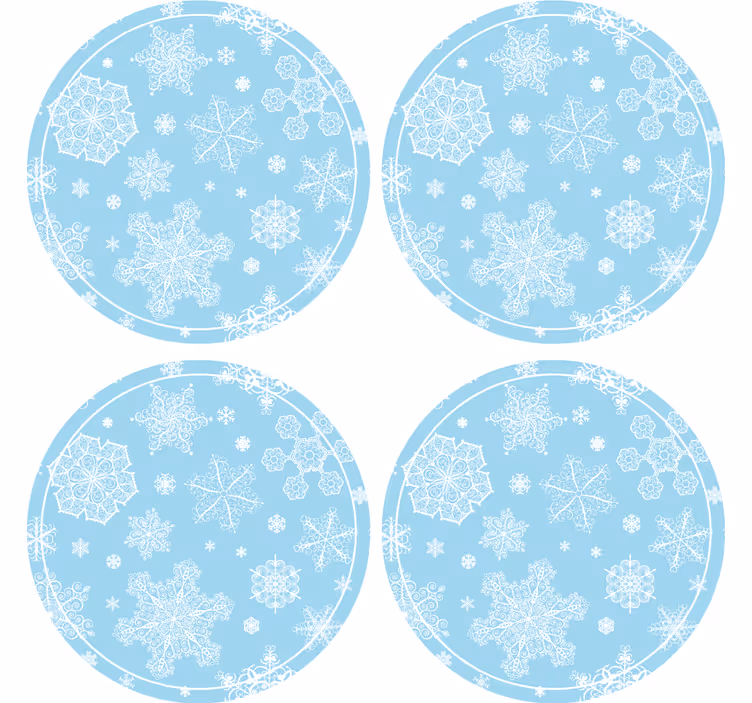 Sous verre noël motif flocon de neige rond - TenStickers