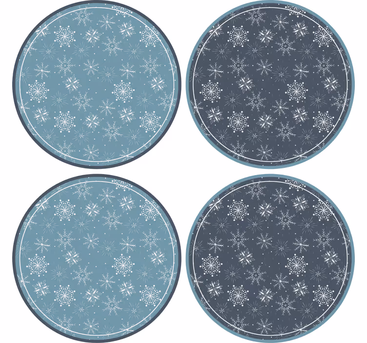 Sous verre noël assiettes à motifs de flocons de neige - TenStickers