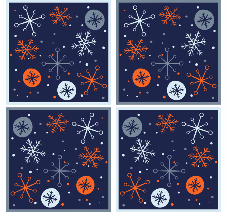 Sous verre noël motif flocon de neige - TenStickers