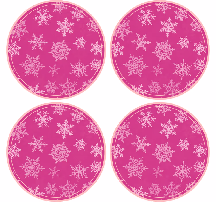 Sous verre noël plateau rond à motif flocon - TenStickers