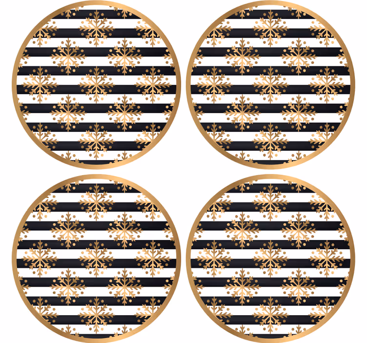 Sous verre noël motif flocon rayé - TenStickers